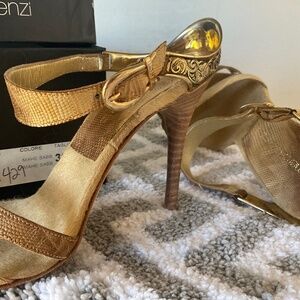 Amazing ART sandals have sculpted details. Gianmarco Lorenzi lizard/hide.